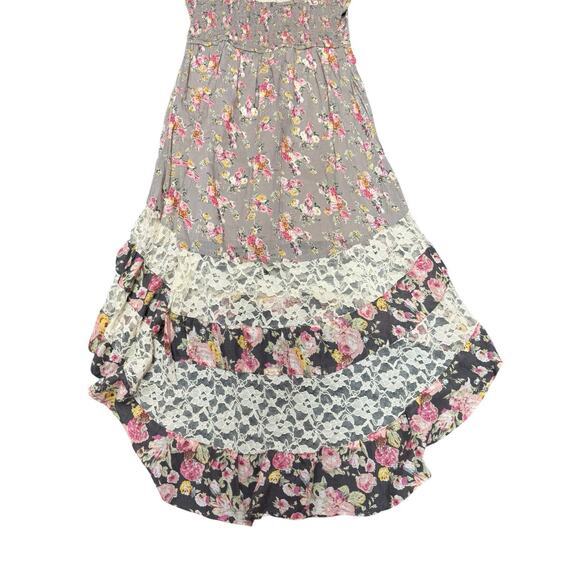 American Rag Floral Lace High Low Dress Cottagecore Boho Cotton Fit flare sz S - Picture 8 of 12